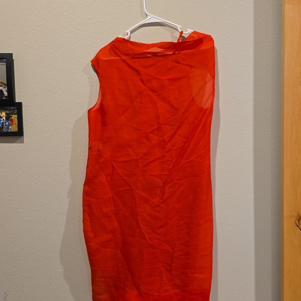 Donna Karan Red Silk Dress - Picture 15 of 16